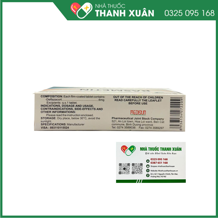 Basmetin thuốc điều trị hen, viêm khớp dạng thấp, Lupus ban đỏ, loét đại tràng, viêm dây thần kinh